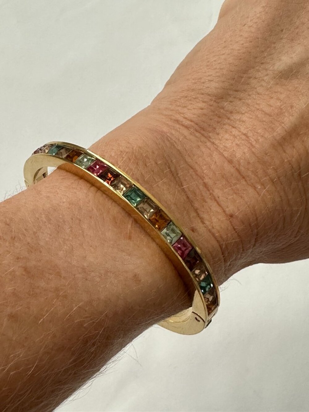 J. Crew Gold Bracelet with Channel Gems